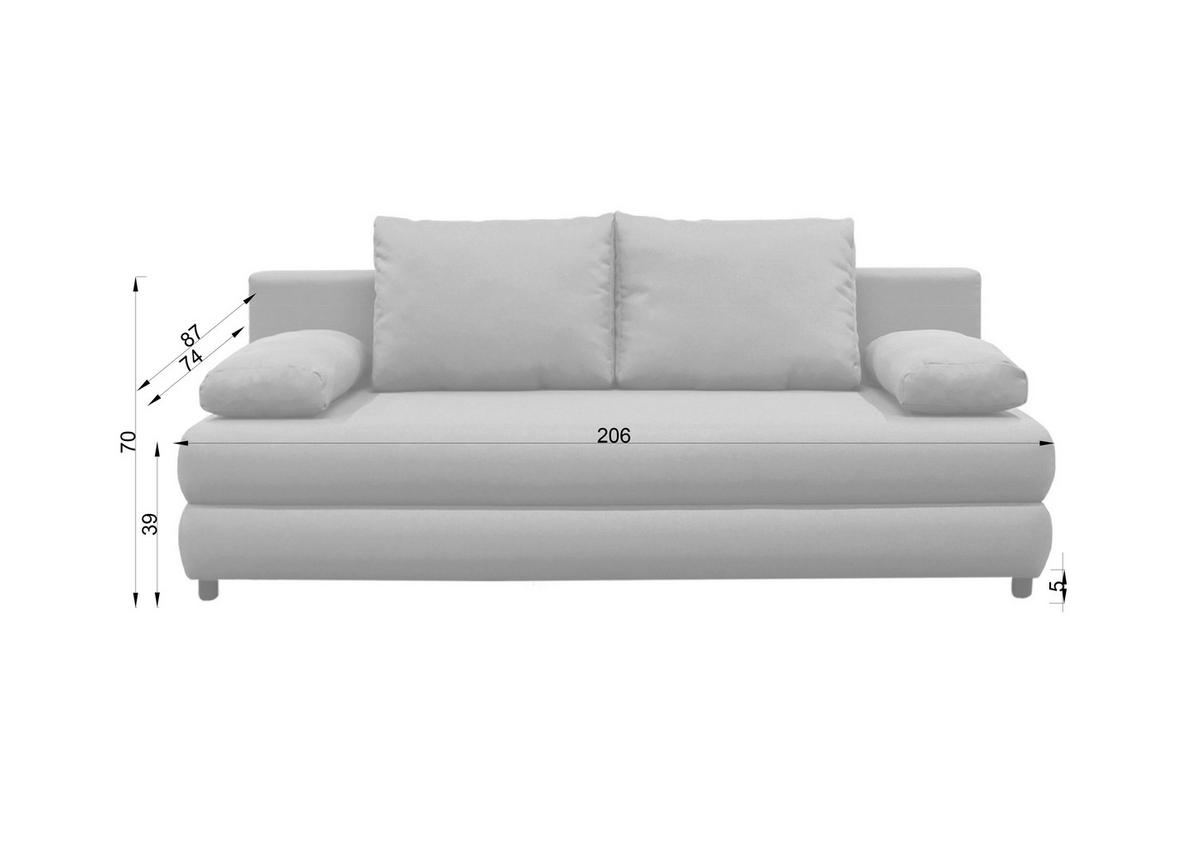 SOFA Z FUNKCJĄ SPANIA MELA - beżowy/czarny, Design, tworzywo sztuczne/tkanina (200/88/87cm) - P & B