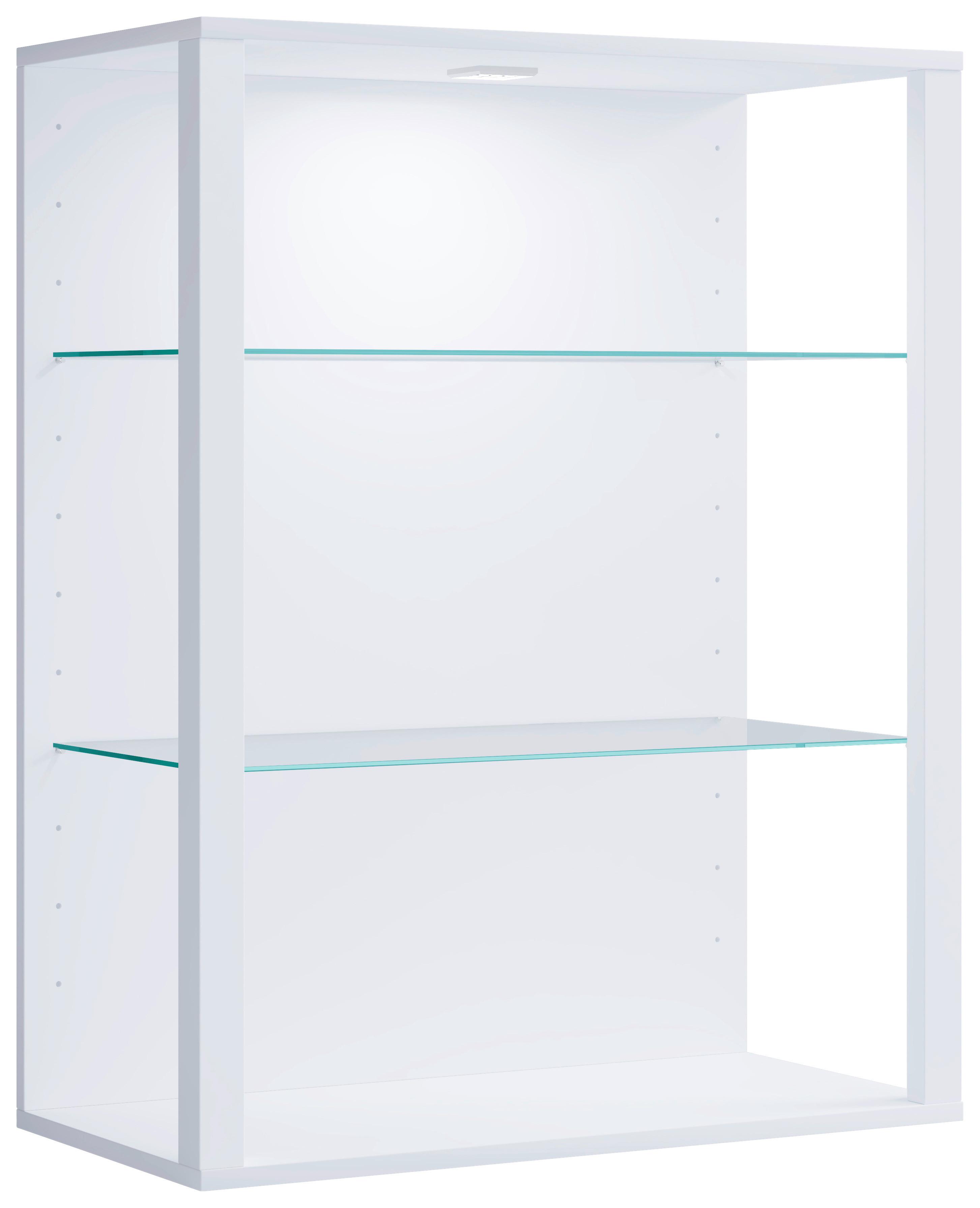 Hängevitrine Glasol Lw - Weiss, Design, Glas/Holzwerkstoff (70/90/35cm) - MID.YOU