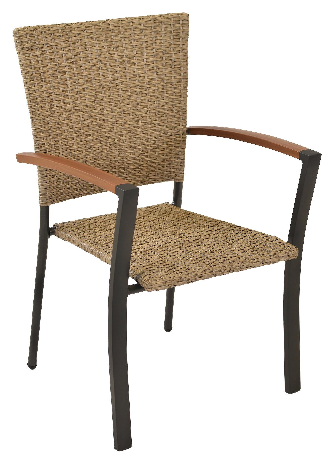 Vrtni Stol Teramo, 2 Kos - barve grafita/naravne barve, Moderno, kovina/umetna masa (57/94/56cm) - Gardenson