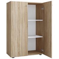 Schuhschrank LONA Sonoma Eiche ca. 70x110x39cm - Silberfarben/Schwarz, Design, Holzwerkstoff/Kunststoff (70/110/39cm) - MID.YOU