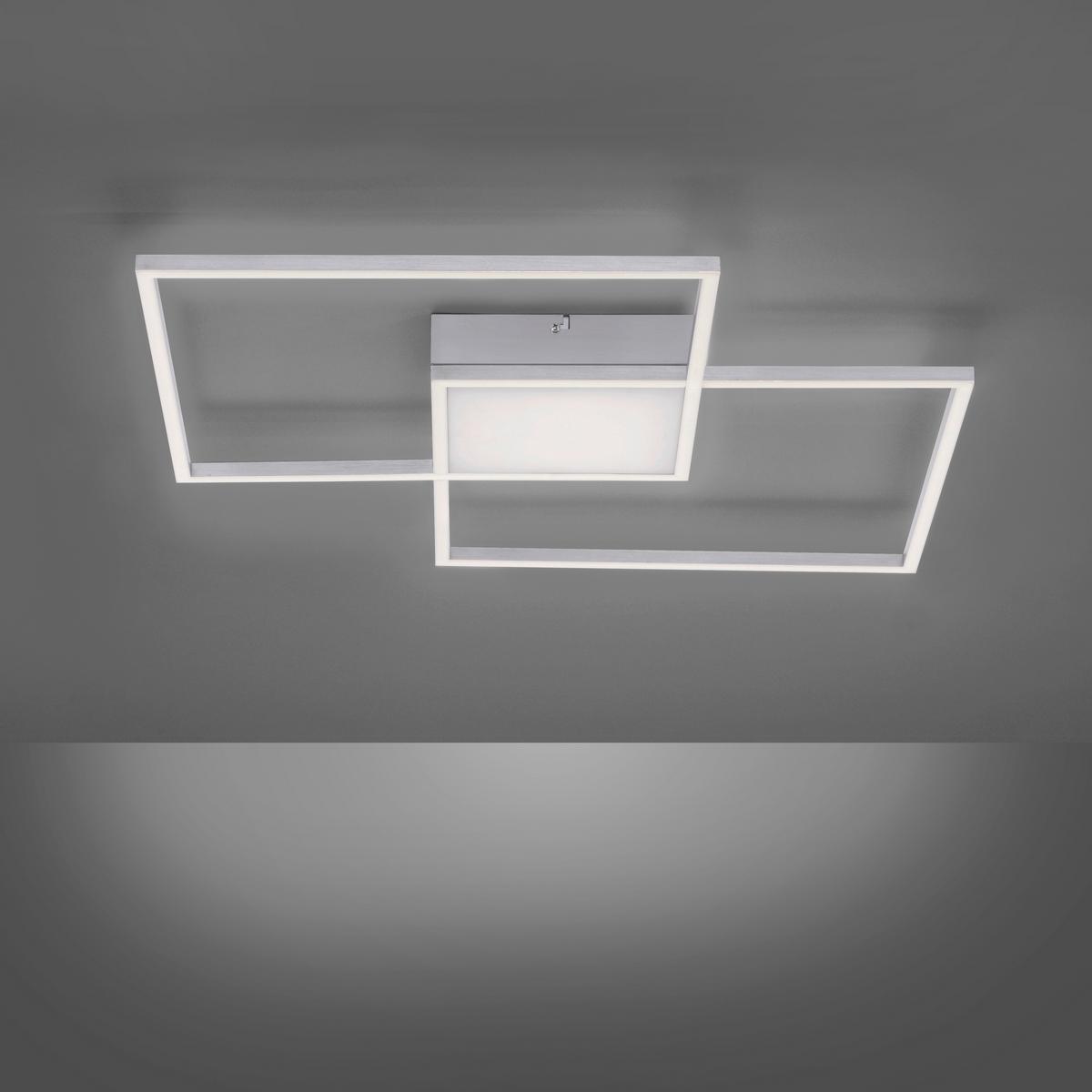 LED-Deckenleuchte Asmin max. 42 Watt - Silberfarben, Kunststoff/Metall (60/60/5,3cm)