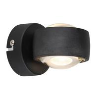 KINKIET LED 78290B - przejrzysty/czarny, Design, metal/szkło (7,5/10/7cm) - Globo