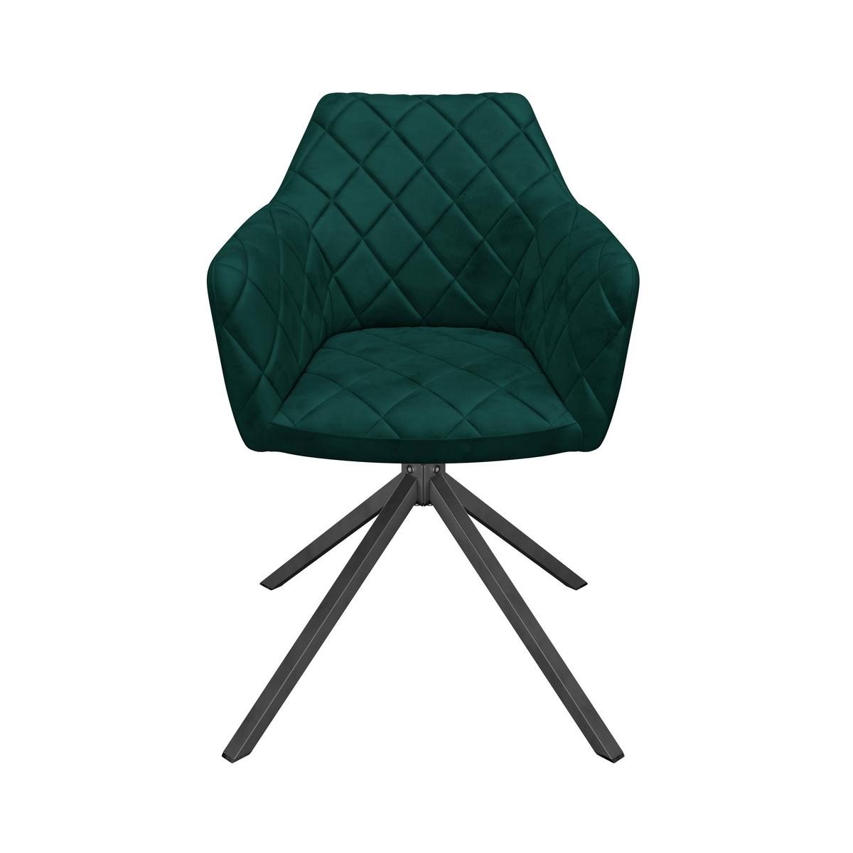 Stol Patti, Zelena, Vrtljiv - črna/zelena, Konvencionalno, kovina/tekstil (58/81/54cm)