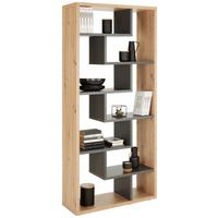 Raumteiler In Grau/eichefarben - Eichefarben/Anthrazit, Modern, Holzwerkstoff/Kunststoff (90/199/33cm) - Premium Living