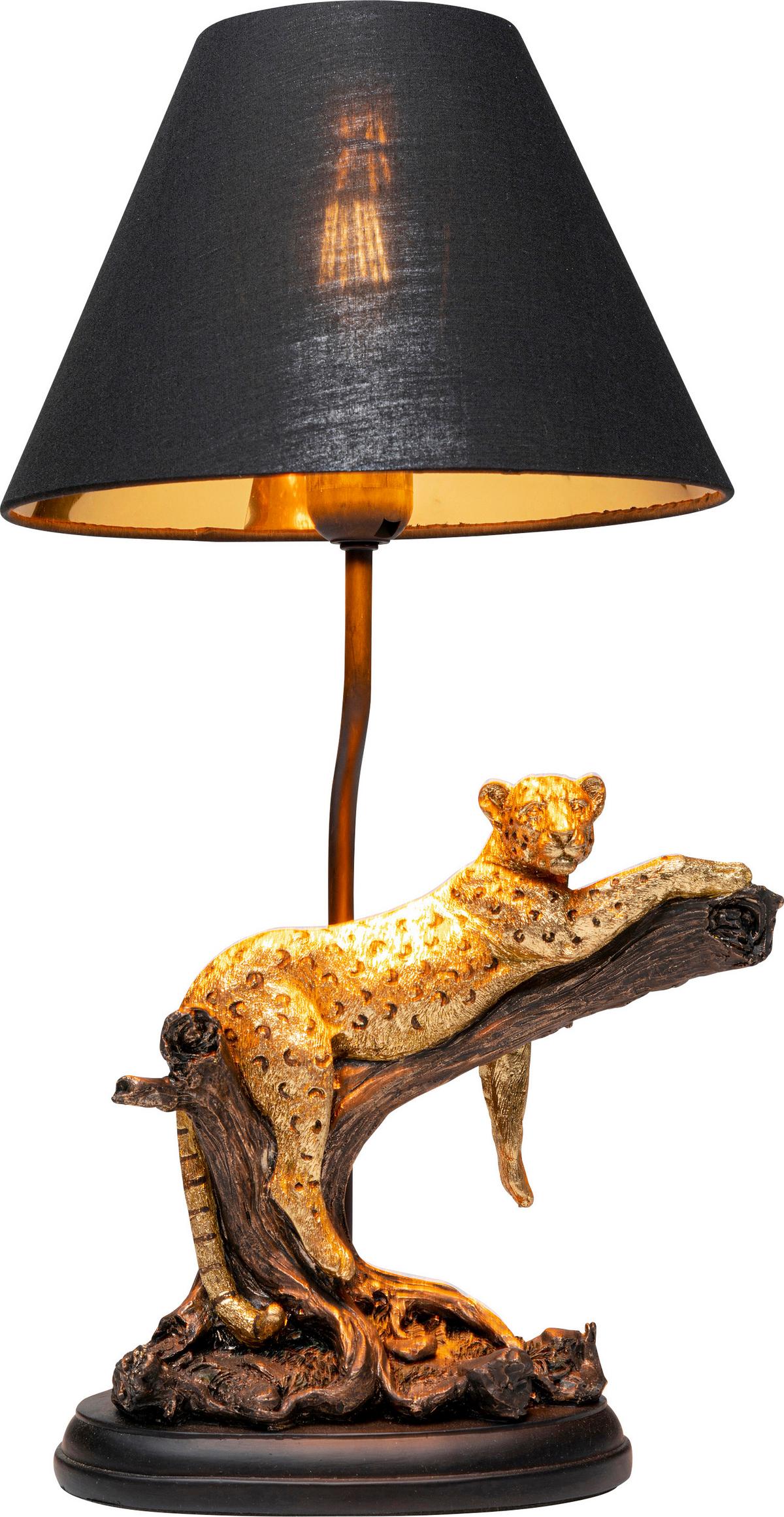 LAMPA STOŁOWA JAGUAR - czarny/kolor złoty, Design, tworzywo sztuczne/metal (27,5/49,5/35cm) - Kare-Design