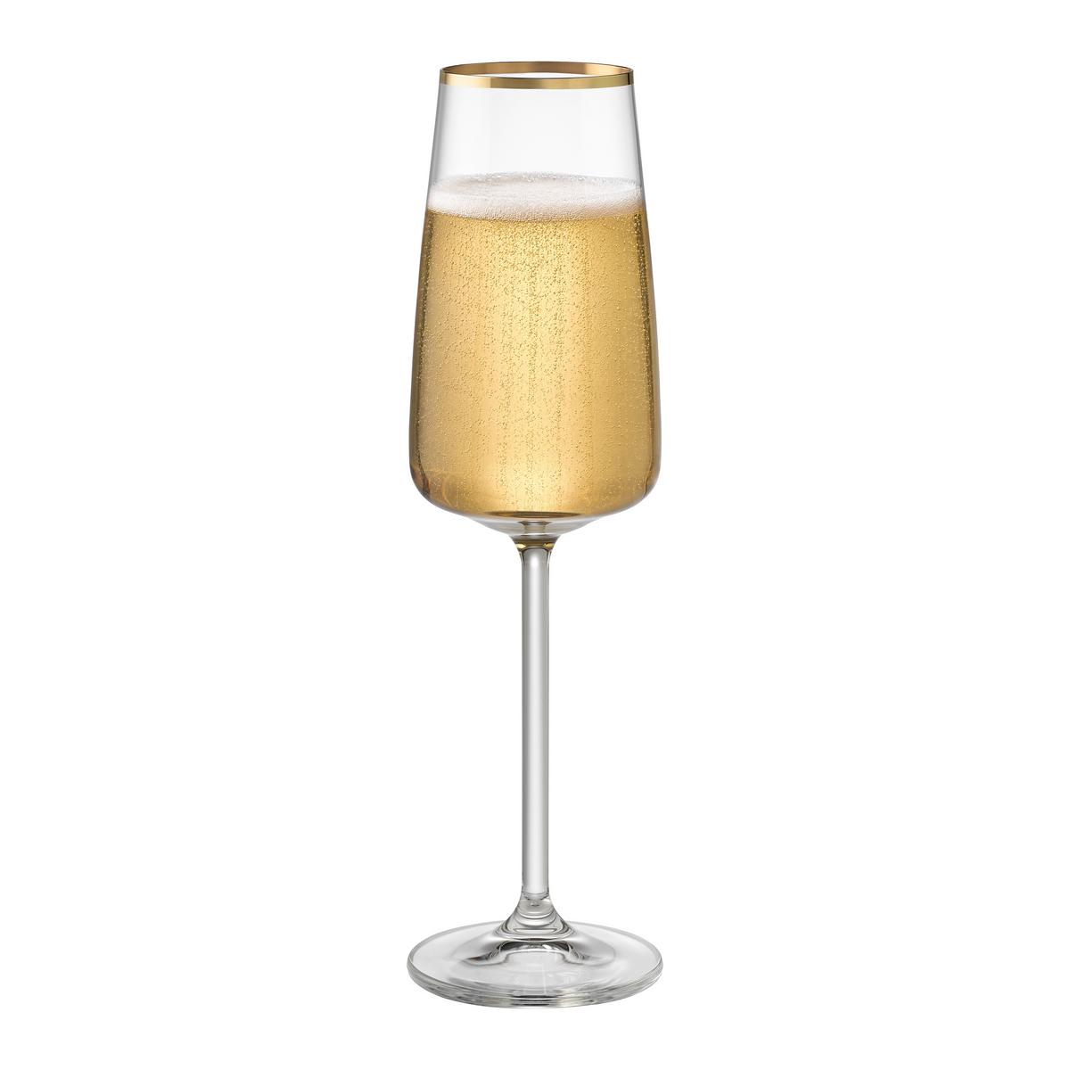 Sektglas 1975-Gold Klar/Gold ca. 210ml - Klar, ROMANTIK / LANDHAUS, Glas (0.21l)