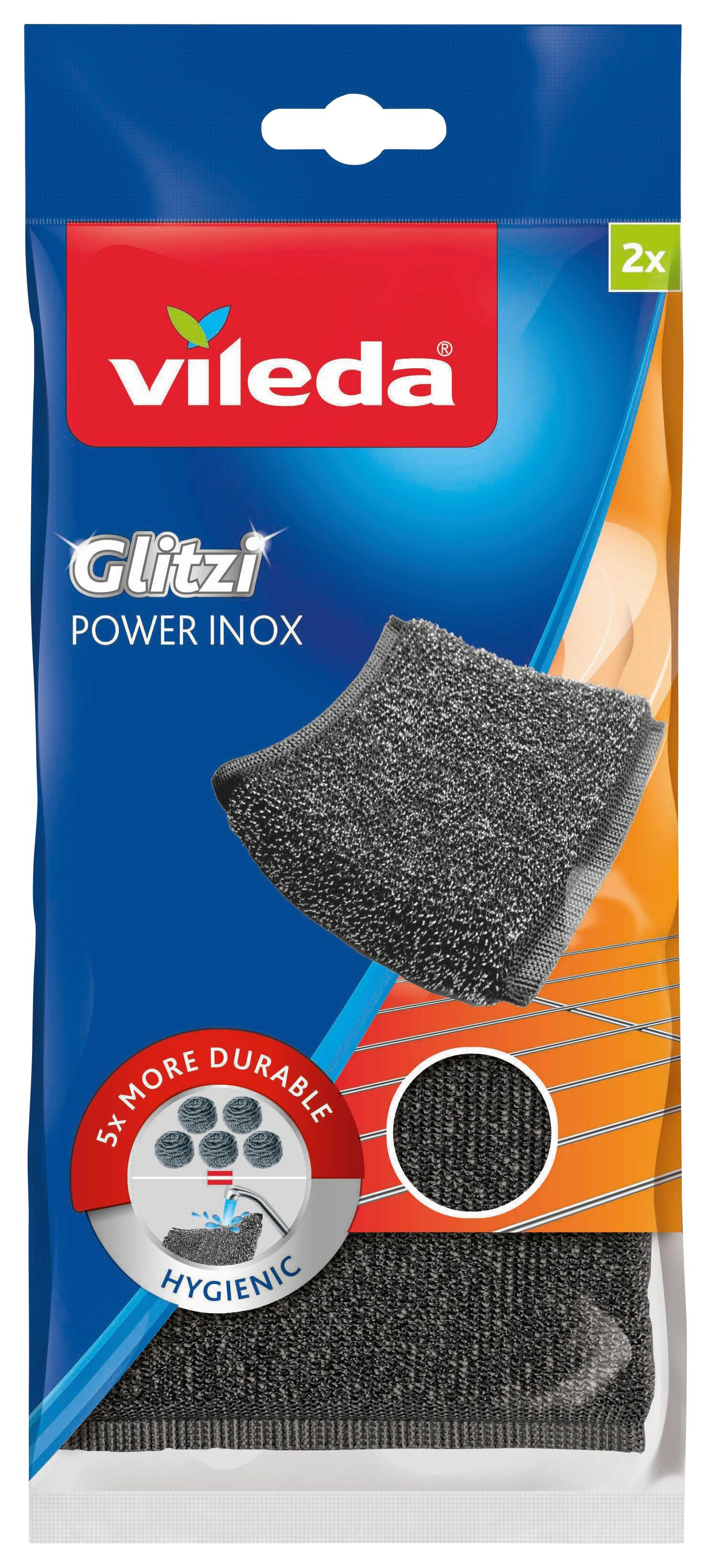 Schwamm Vileda-Glitzi Inox Schwarz - Schwarz, Basics, Metall (2,0/11,5/24,5cm) - Vileda