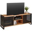 Lowboard in Naturfarben/Schwarz - Schwarz/Naturfarben, LIFESTYLE, Holzwerkstoff/Metall (145/55/45cm) - Premium Living Lowboard in Naturfarben/Schwarz - Schwarz/Naturfarben, LIFESTYLE, Holzwerkstoff/Metall (145/55/45cm) - Premium Living