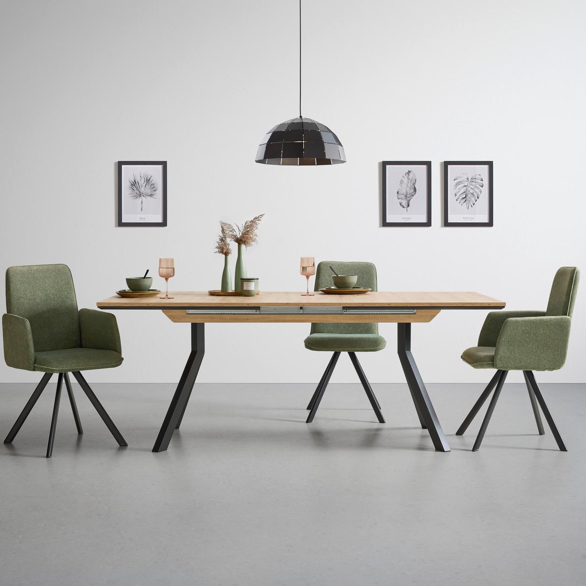 Ausziehtisch Mendosa 200 in Grau/Anthrazit - Anthrazit/Schwarz, Basics, Holzwerkstoff (160-200/90/75cm) - Premium Living