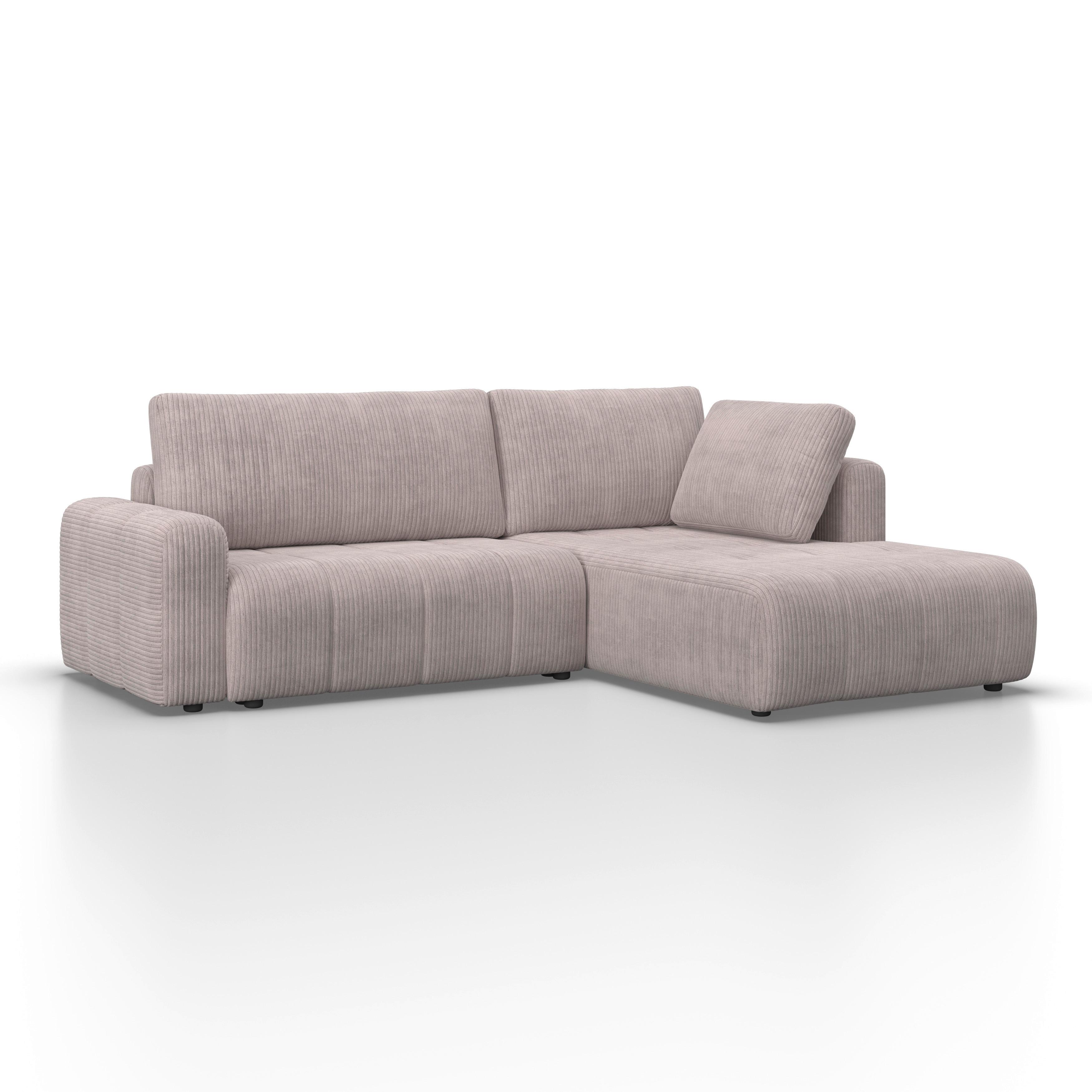 HÖRNSOFFA GIA - ljusgrå/svart, Modern, trä/textil (261/197cm) - Bessagi Home