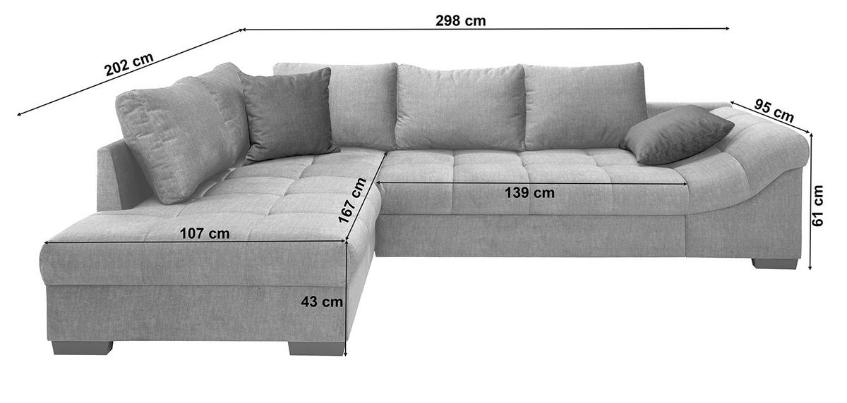Wohnlandschaft Alvito Hellbraun Velours - Hellbraun/Dunkelbraun, MODERN, Holz/Textil (202/298cm) - MID.YOU