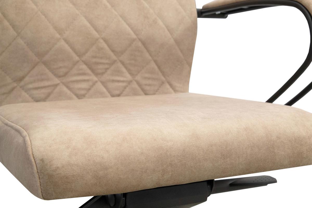 Chefsessel Zora II Comfort in Beige - Beige/Messingfarben, Modern, Textil/Metall (68/124-134/71cm) - Premium Living