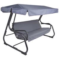 Hollywoodschaukel ca. 132x171x209 cm Anthrazit - Anthrazit, Basics, Textil/Metall (132/171/209cm) - Gardenson