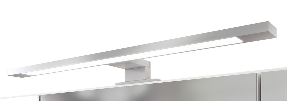 Badezimmerspiegel in Grau mit LED 'Arezzo' - Silbereichenfarben, Basics, Glas/Holzwerkstoff (60/64/2,5cm) - Held