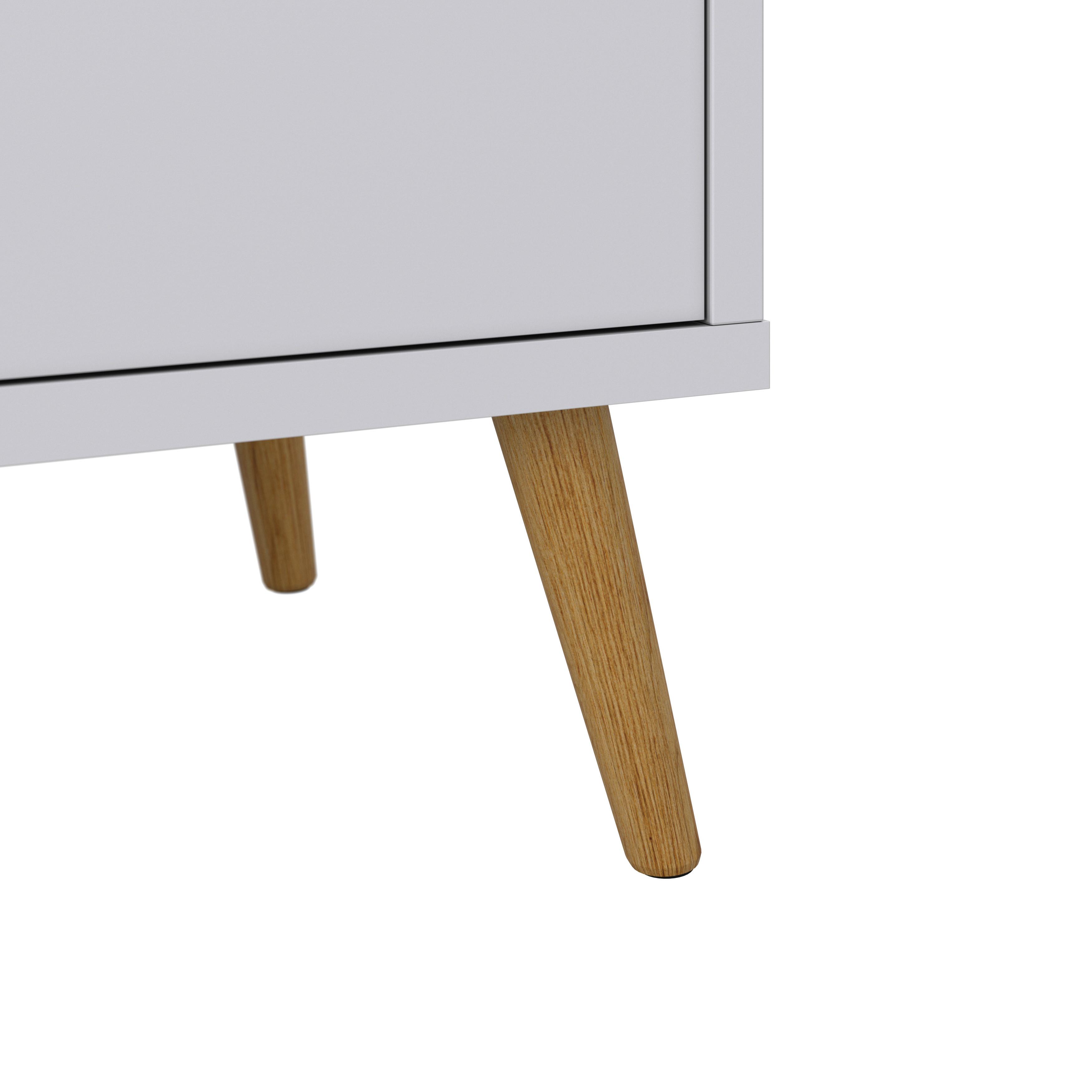 Drehtürenschrank Ludo Weiß ca. 60x180x40 cm - Weiß/Naturfarben, MODERN, Holz/Metall (60/180/40cm) - Bessagi Home