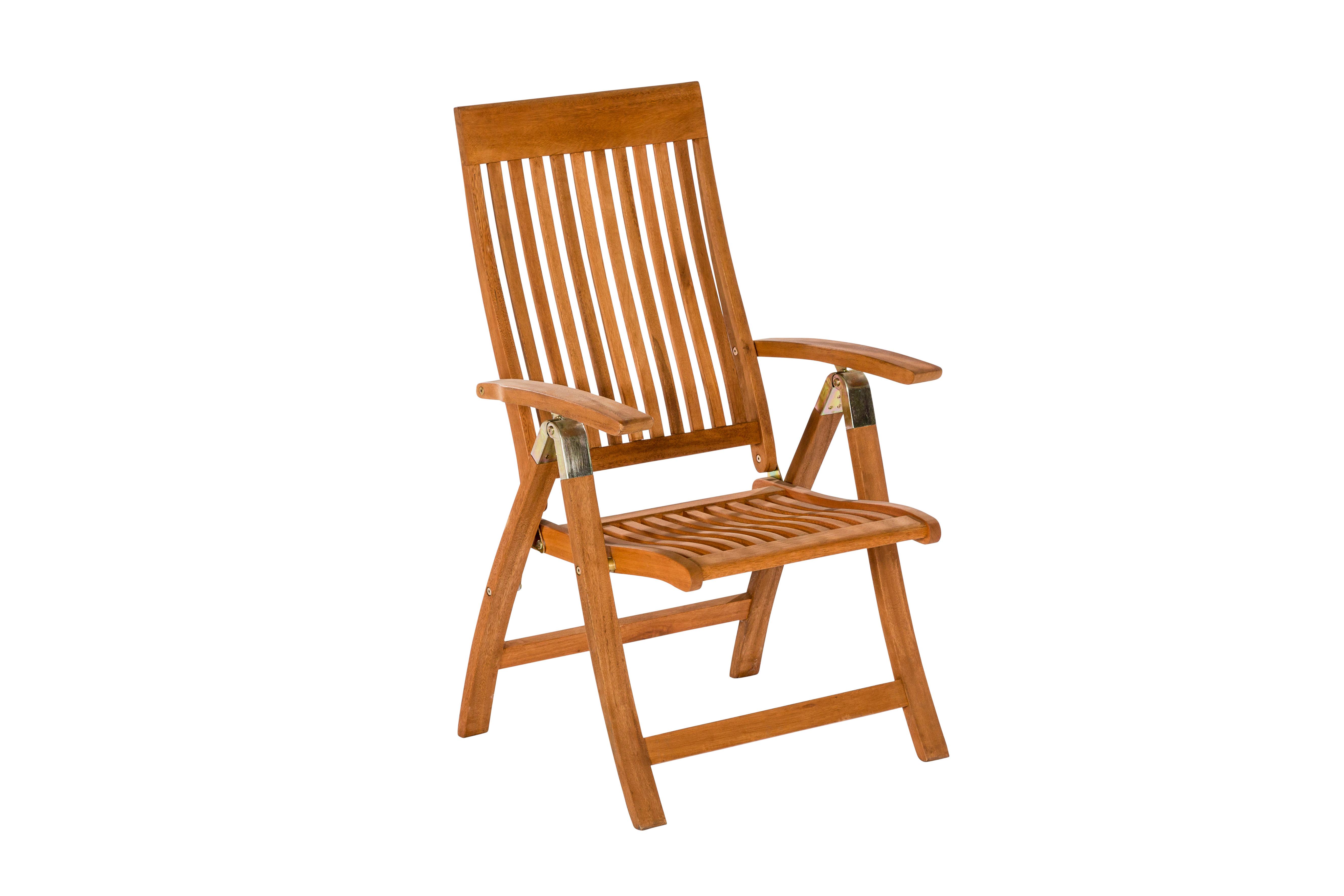 Gartenklappsessel "Comodoro" in Naturfarbe - Naturfarben, ROMANTIK / LANDHAUS, Holz (62/110/63cm) - Gardenson