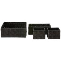 Korbset Kelly in Schwarz, 4 Stk. - Schwarz, ROMANTIK / LANDHAUS, Kunststoff/Metall - Mömax