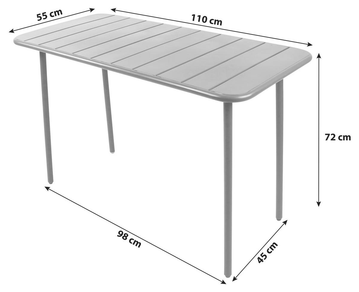 Vrtna Miza Sumila, Črna, 110x55 - črna, Moderno, kovina/umetna masa (110/55/72cm) - Ambia Garden