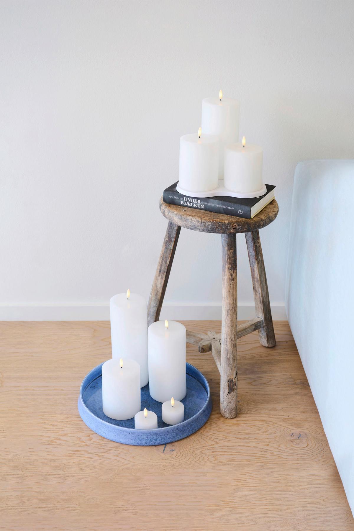 ŚWIECA LED 80632 SILLE - biały, Basics, materiały naturalne (10/12,5cm)