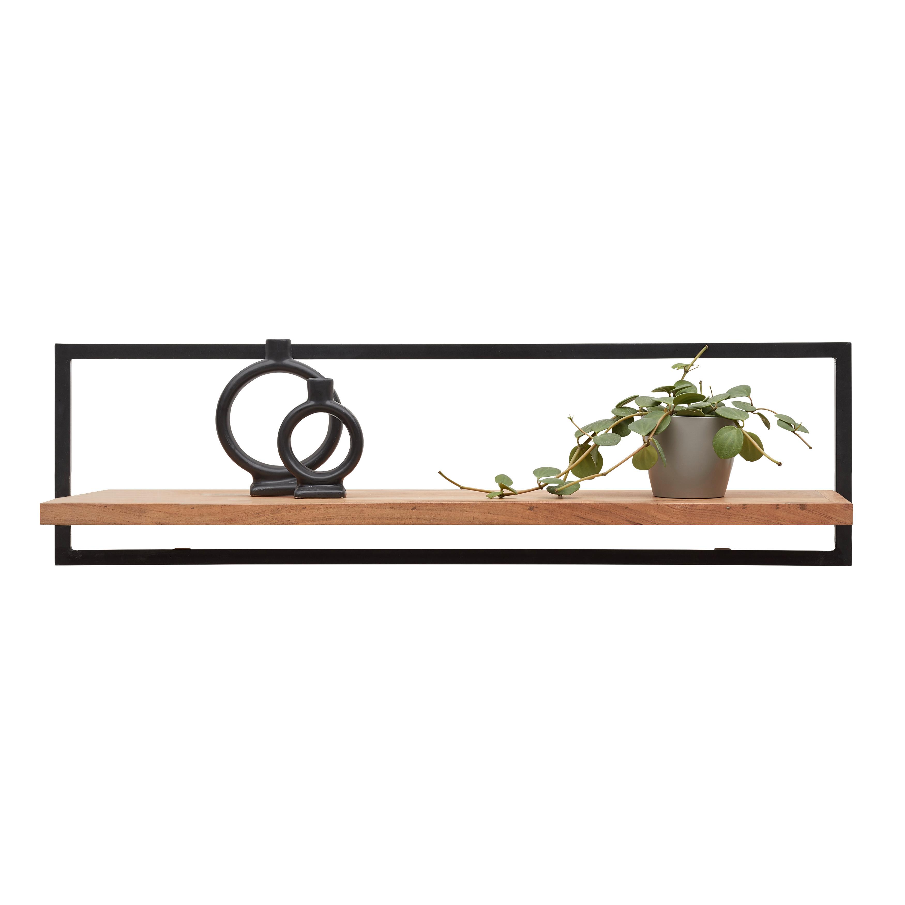 Wandboard Shiva Schwarz/Akaziefarben - Schwarz/Akaziefarben, MODERN, Holz/Metall (100/28/25cm) - Mömax
