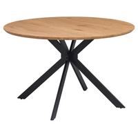 Jedilna Miza Levin, Barva Hrasta, Ø 120cm - črna/barve hrasta, Konvencionalno, kovina/leseni material (120/120/76cm) - MID.YOU