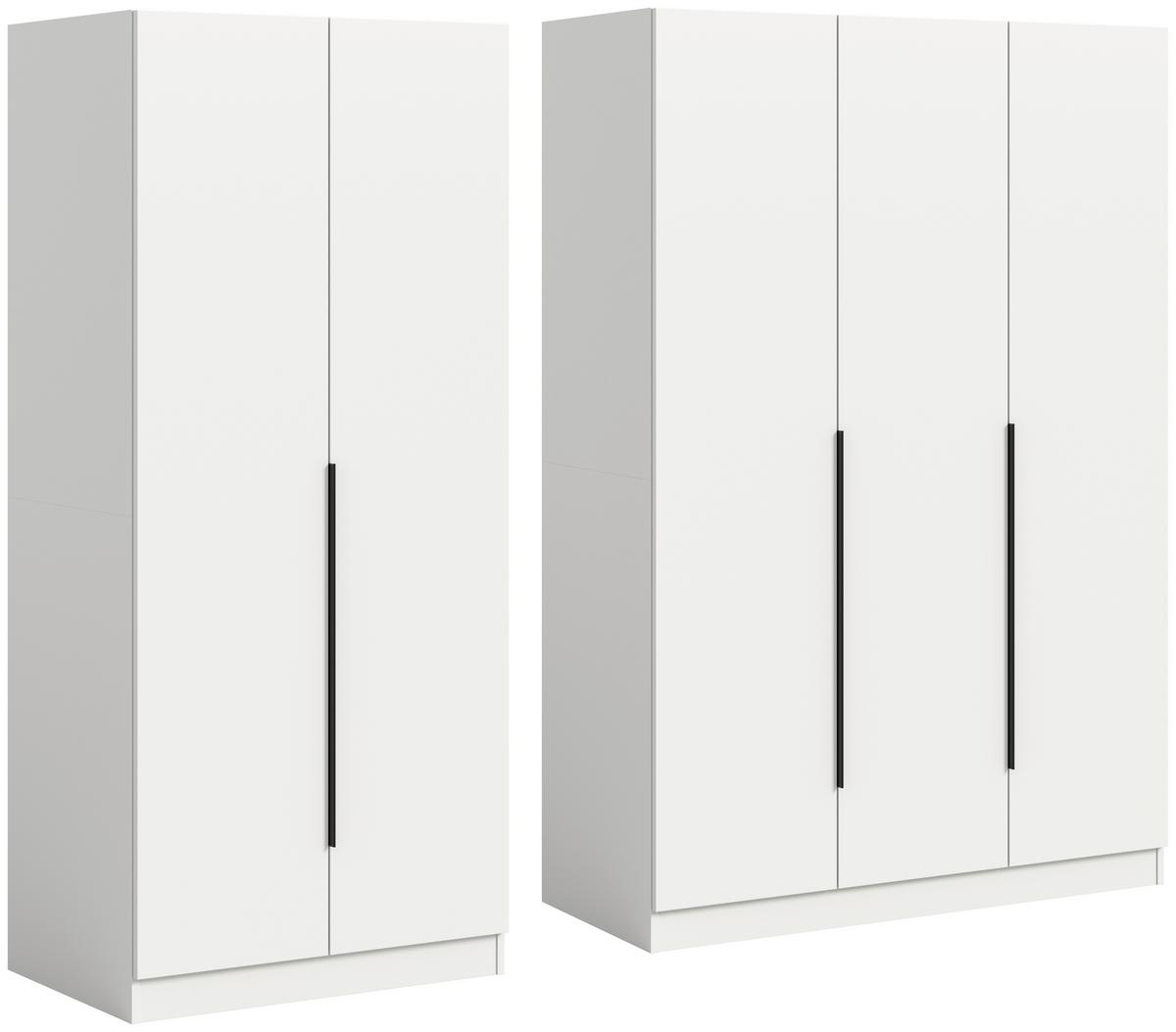 Drehtürenschrank KOPENHAGEN ca.200x181x52cm Weiß - Schwarz/Weiß, MODERN, Holzwerkstoff (200/181/52cm) - MID.YOU