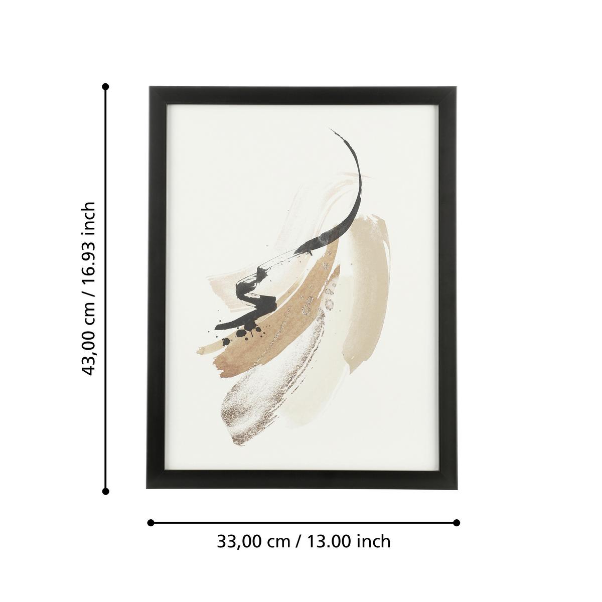 Bild Roberval Multicolor ca. 32,7x45cm - Goldfarben/Schwarz, Trend, Glas/Papier (32,7/1,6/45cm) - Eglo