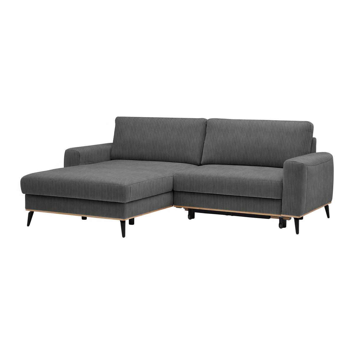 Wohnlandschaft Romeo Graphitfarben - Graphitfarben/Schwarz, KONVENTIONELL, Textil/Metall (167/87/234cm) - Zandiara