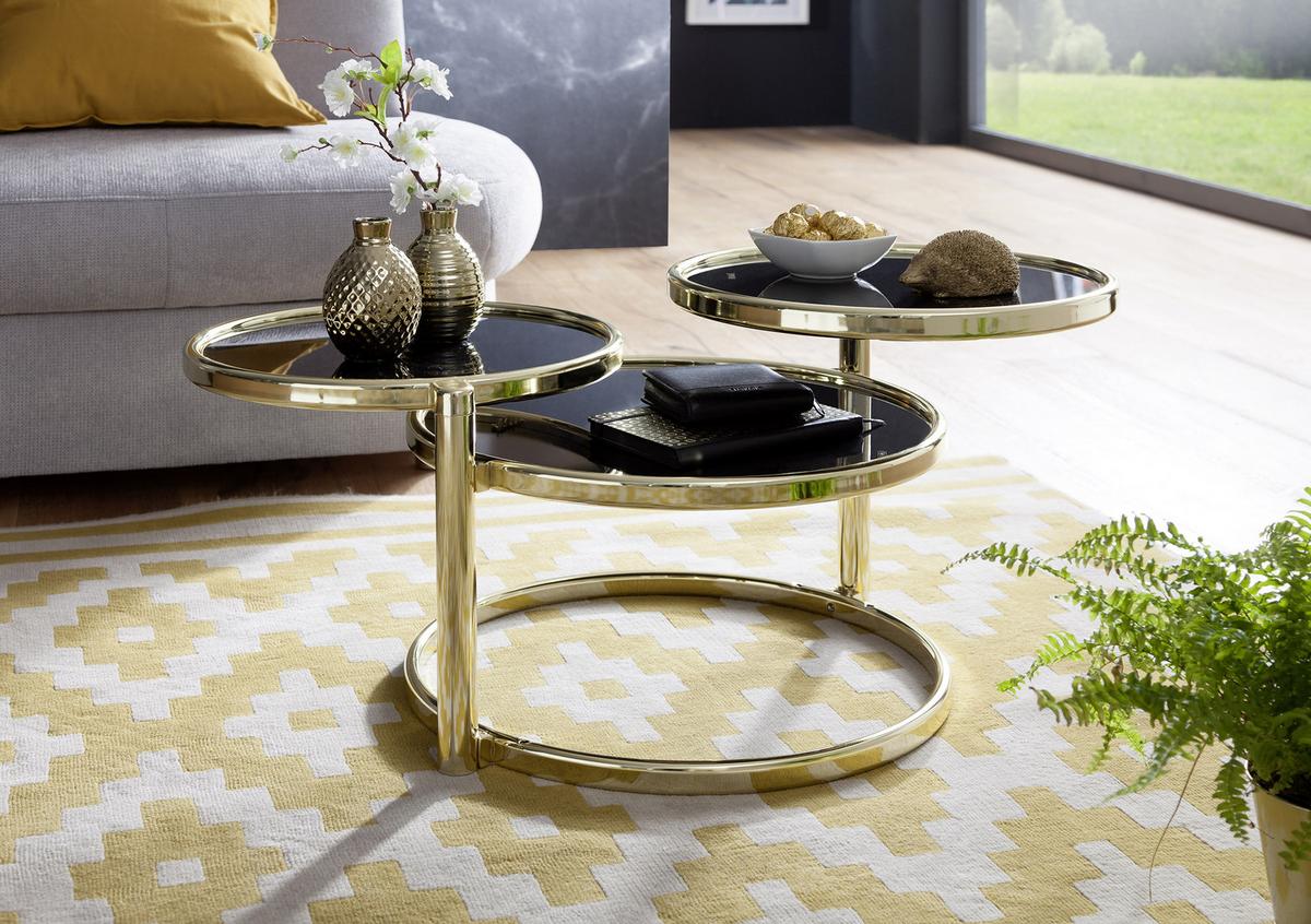 Mizica Susi - zlate barve, Design, kovina/steklo (58/58/43cm) - MID.YOU