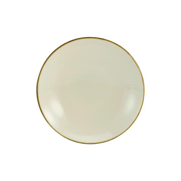 Farfurie Adâncă Linen - alb/crem, ceramică (22/22/4cm) - Premium Living