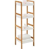 Polica Ferdinand - bijela/prirodne boje, Moderno, drvni materijal/prirodni materijali (36/110/33cm) - Based