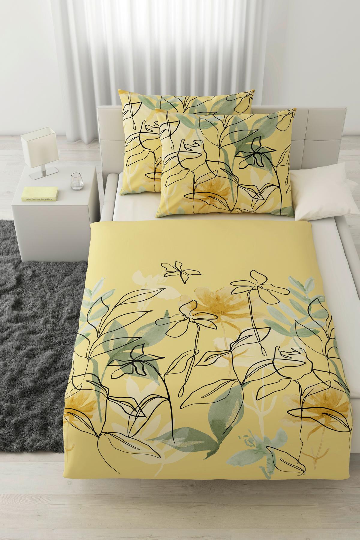 BETTWÄSCHESET FLORENTINA XXL - Gelb, Konventionell, Textil (200/210cm) - Modern Living