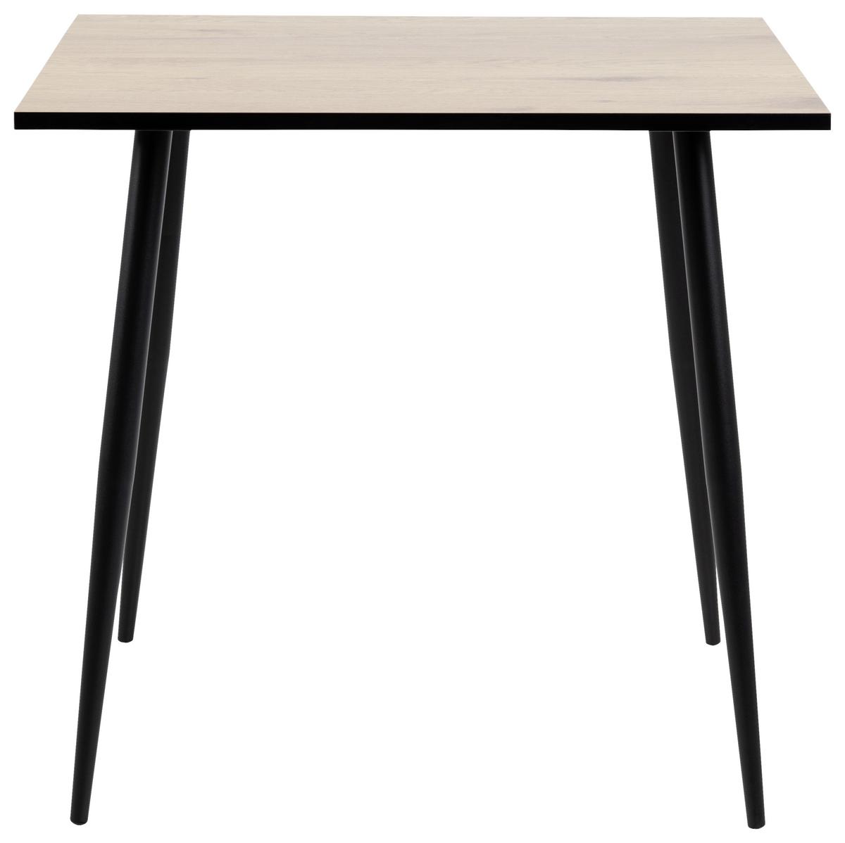 STÓŁ DO JADALNI WILMA - kolor dębowy/czarny, Konventionell, materiał drewnopochodny/metal (80/80/75cm) - MID.YOU