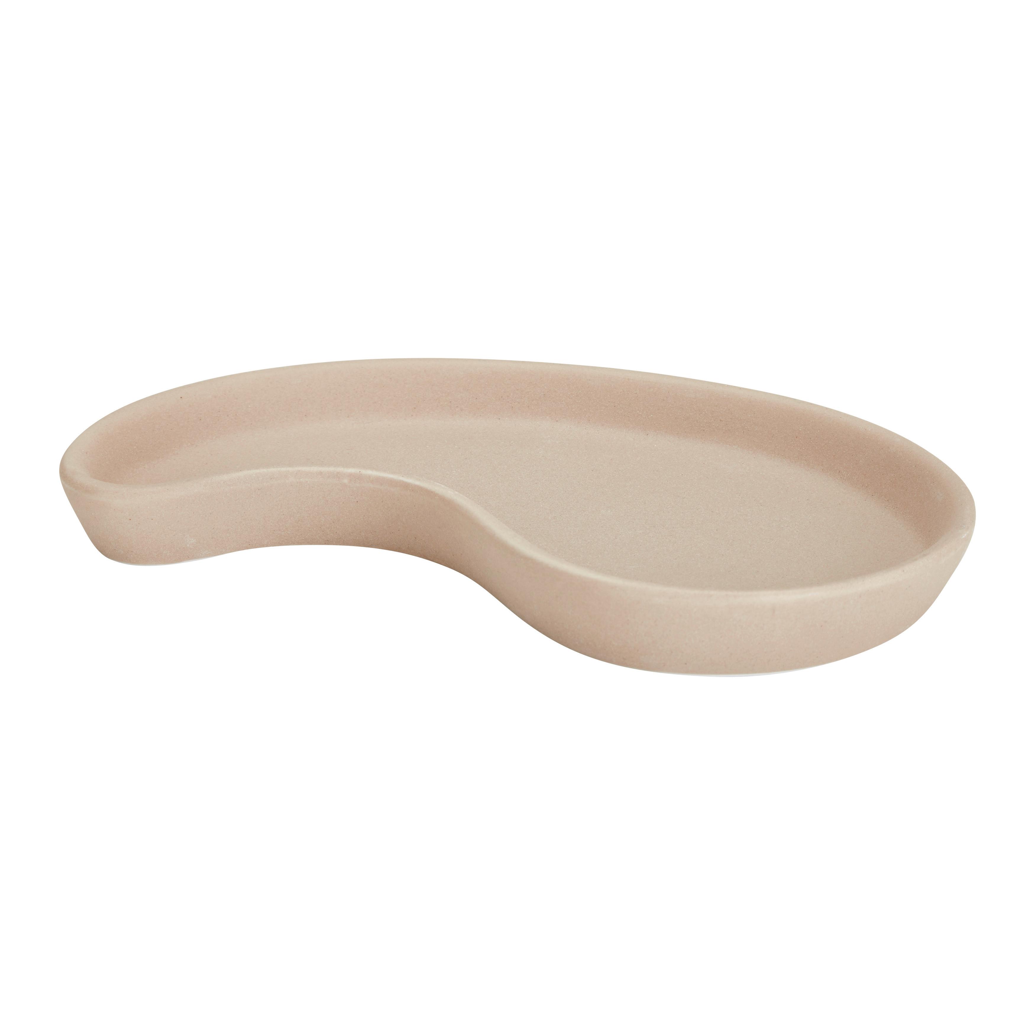 Dekotablett Leila Beige - Beige, Konventionell, Keramik (17/3/10.5cm) - Modern Living