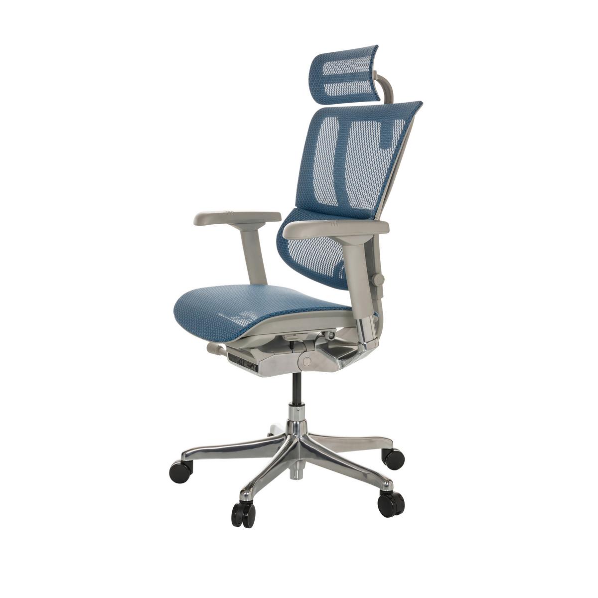 Pisarniški Stol Ergohuman Slim I G, Modra - modra/srebrne barve, Basics, kovina/umetna masa (69/116-138/66cm) - MID.YOU