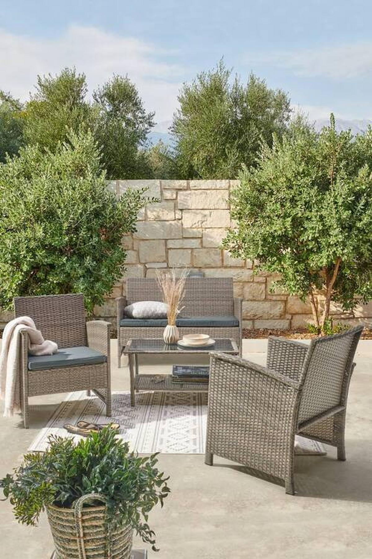 Lounge Garnitura Barbara, Siva - temno siva/črna, Moderno, kovina/umetna masa - Modern Living