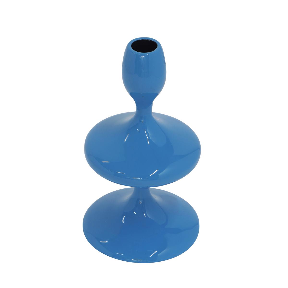 Stabkerze Laureen Blau - Blau, Basics, Metall (11/19,5/11cm)