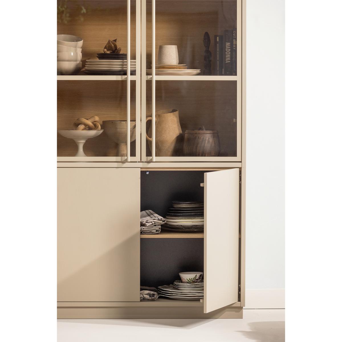 Regal Casa Schlammfarben - Schlammfarben, Design, Glas/Holz (101/236/40cm) - Livetastic