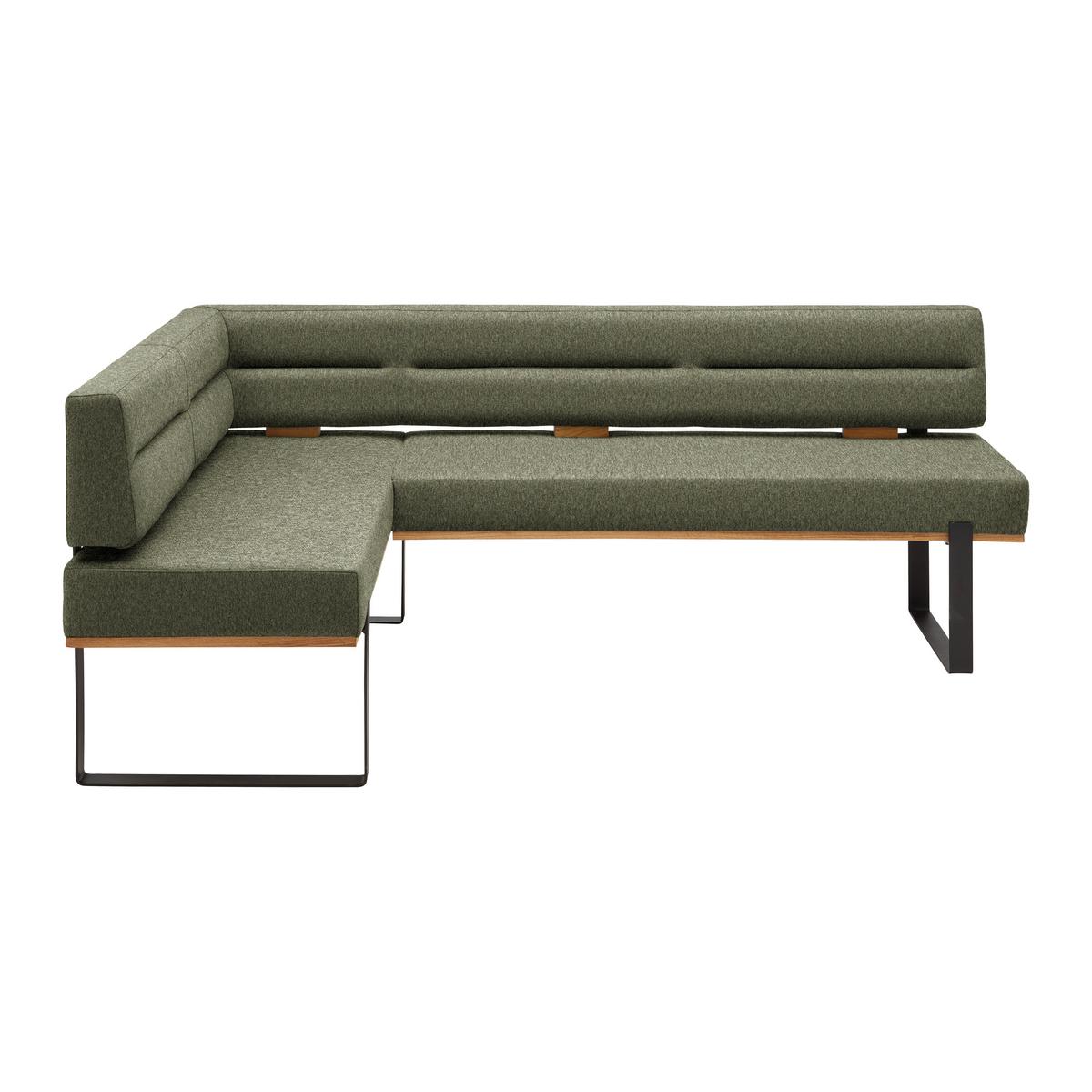 Eckbank Canon RE. in Grün - Schwarz/Grün, Konventionell, Holz/Textil (160/85/220cm) - Based