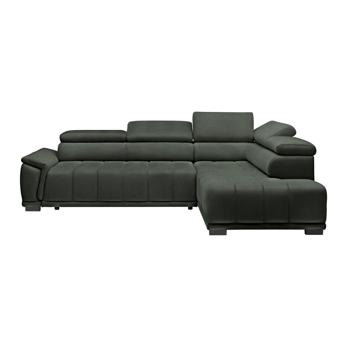 Kutna Garnitura Gremio - tamno zelena/crna, Moderno, tekstil/plastika (283/206cm) - Modern Living