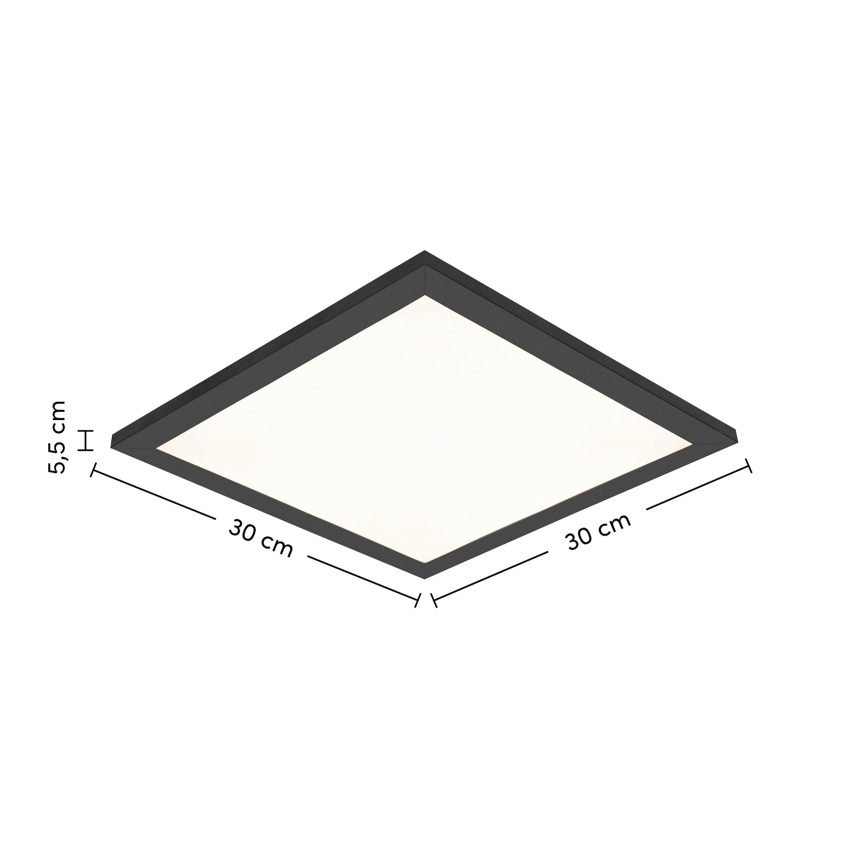 LED-Deckenleuchte Juo Schwarz/Weiß max. 12 Watt - Schwarz/Weiß, MODERN, Kunststoff/Metall (30/30/5,5cm) - Mömax