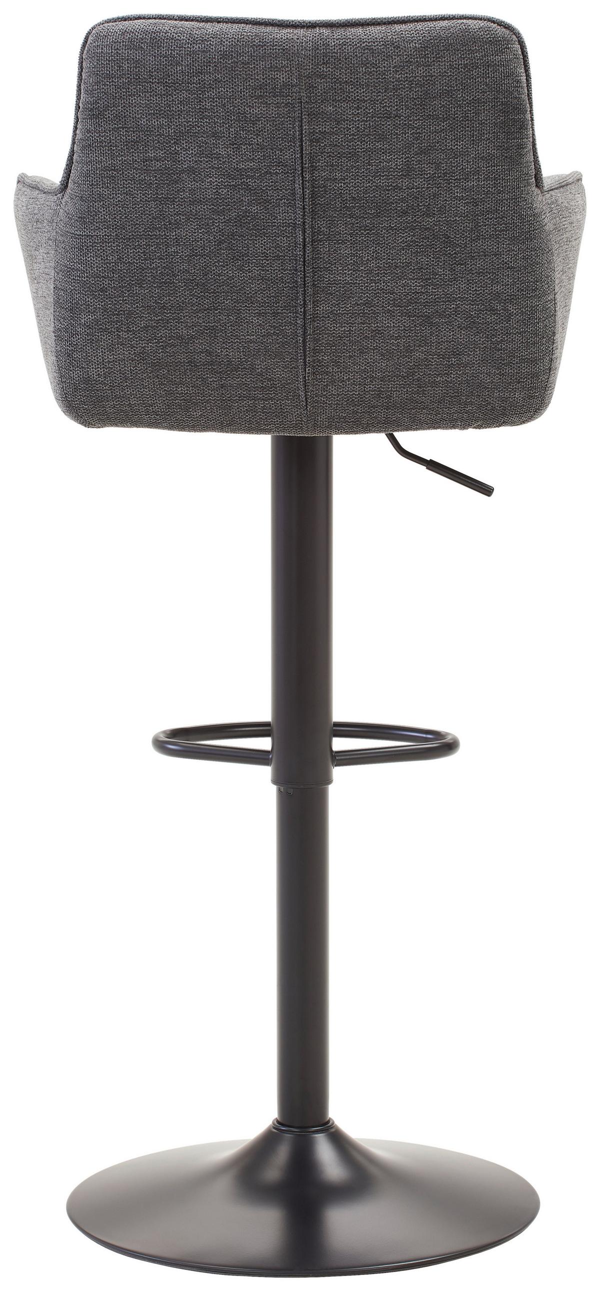 STOŁEK BAROWY LUIGI - czarny/szary, Modern, metal/tkanina (54,5/111,5/51,5cm) - Livetastic