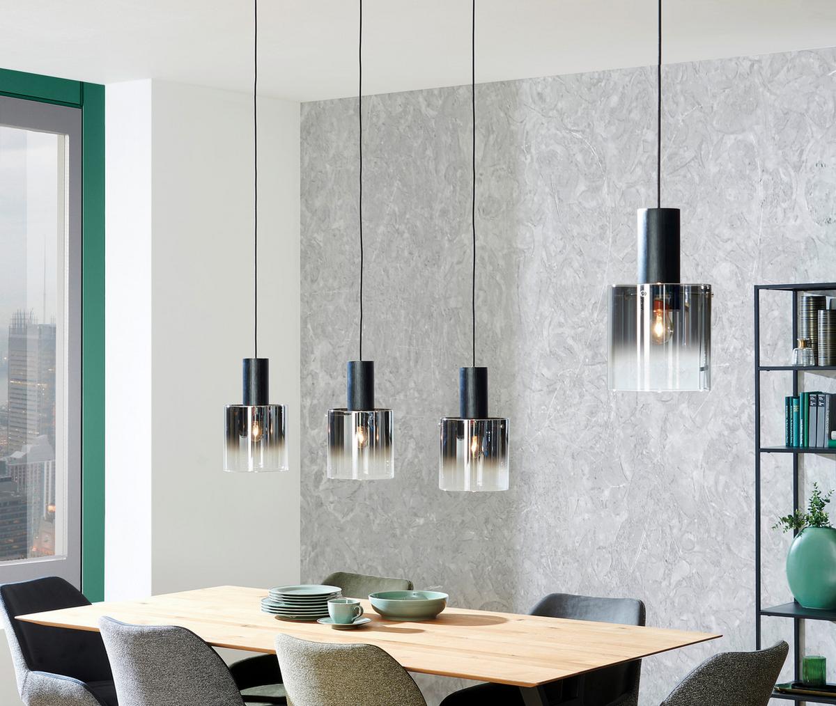 LAMPA WISZĄCA ALESUND - czarny, Design, metal/szkło (90/20/120cm) - Dieter Knoll