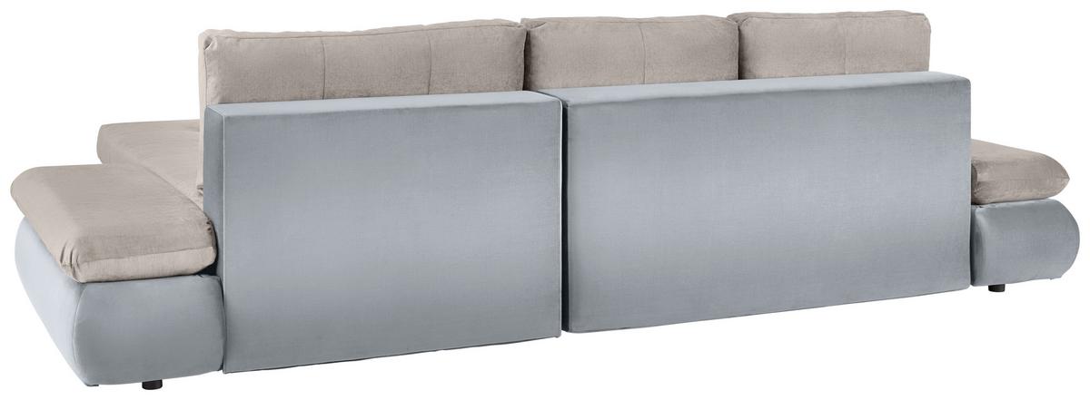 Wohnlandschaft Enrico Silberfarben - Chromfarben/Silberfarben, KONVENTIONELL, Kunststoff/Textil (303/88/185cm) - Mömax