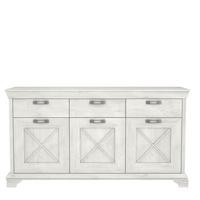 Comodă KASHMIR - alb/culoare coconar, Konventionell, metal/material pe bază de lemn (177,4/96,2/48,2cm) - Premium Living