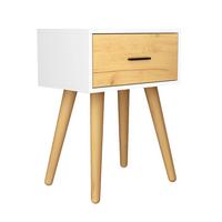 Nachttisch Singol "l" - Honigeiche/Weiss, Modern, Holzwerkstoff/Metall (45/56/30cm) - Livetastic