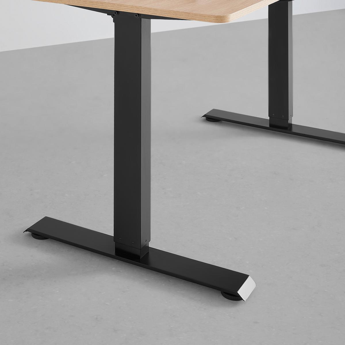 Íróasztal Állítható Emil - fekete/Artisan tölgy, Modern, faalapú anyag/fém (120/72-118/60cm) - Mömax