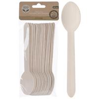 Eldobható Kanálszett 20db/csomag - natúr, fa (16,5cm)