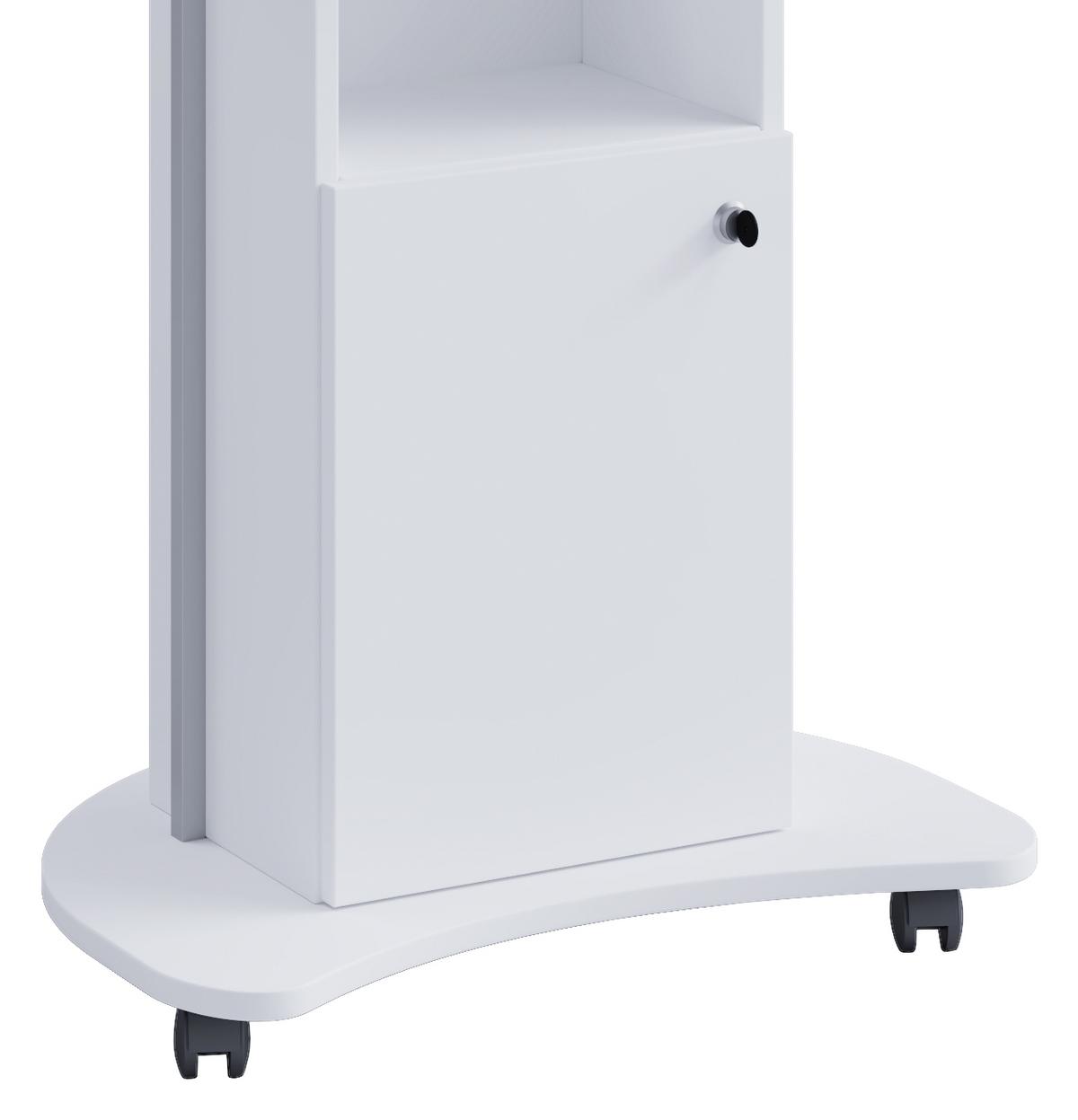 Stoječi Pult Komil, Bela - bela, Basics, leseni material (56/41/93cm) - MID.YOU