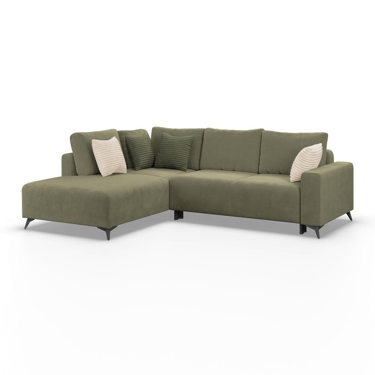 Kutna Garnitura Viktor - zelena/crna, Moderno, tekstil/metal (212/270cm)